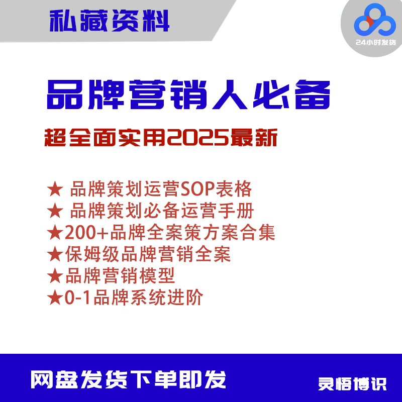 私藏品牌策划营销推广全套sop表格执行手册大全100+
