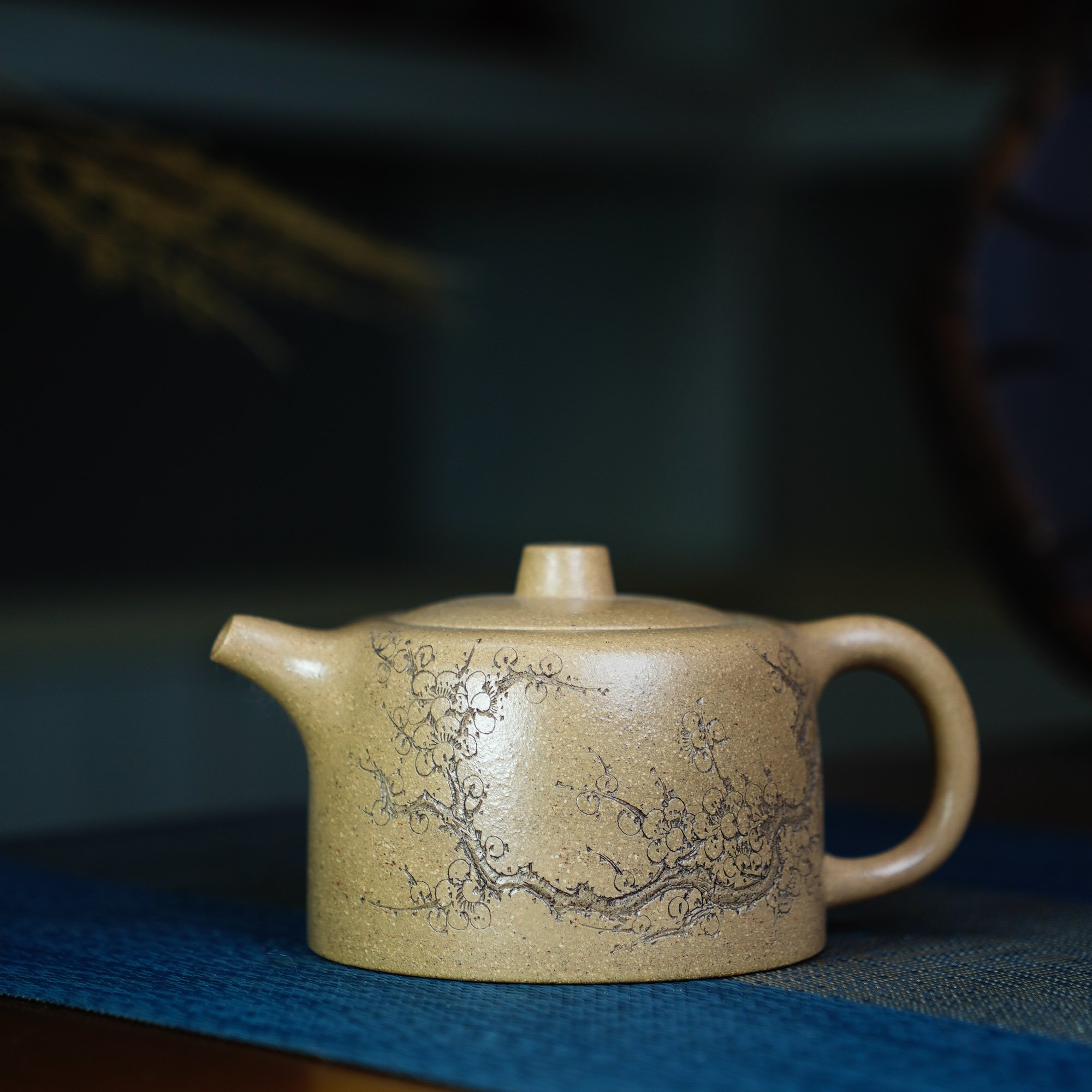 宜兴紫砂黄龙山原矿段泥两面刻绘井栏容量260cc清仓特价快递包邮