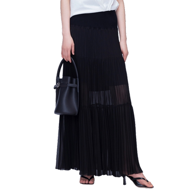 Migaino曼娅奴女装早秋新款高级感大摆型百褶半裙MO32EB009