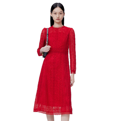 Migaino曼娅奴镂空蕾丝连衣裙