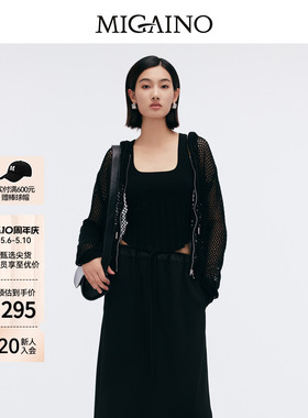 【商场同款】Migaino曼娅奴新款黑色镂空外套上衣女MP12JK261