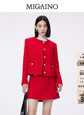 Migaino曼娅奴短外套女早春新红小香风外套MO12SC011