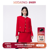 Migaino曼娅奴短外套女早春新红小香风外套MO12SC011