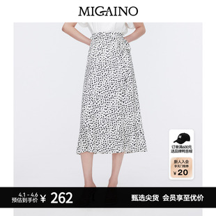 Migaino曼娅奴女装 新款 法式 优雅波点半身裙MO22EB088 夏季