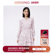 法式 Migaino曼娅奴碎花连衣裙女春季 新款 气质A字裙MO12DC012