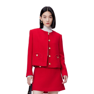 Migaino曼娅奴短外套女早春新红小香风外套MO12SC011