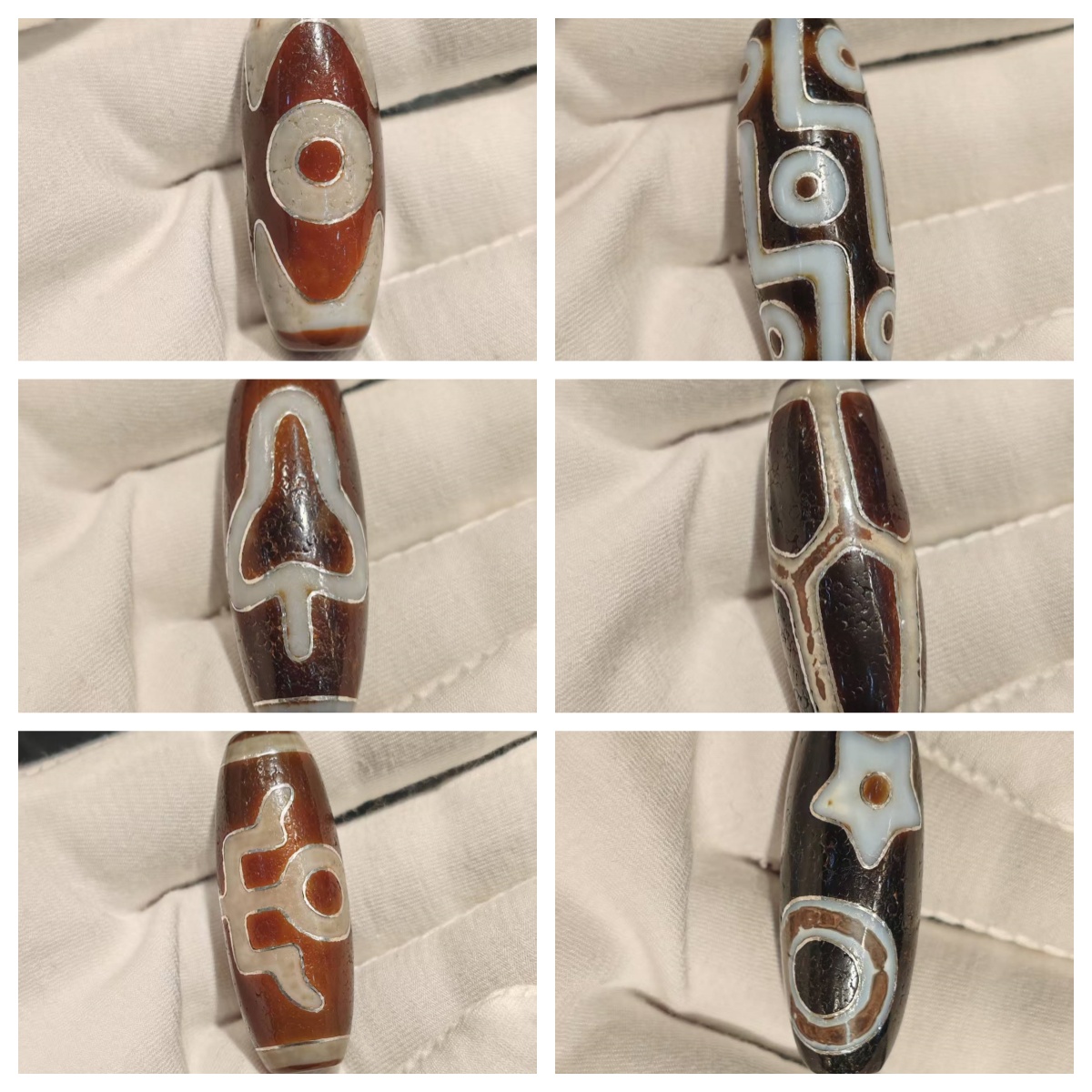 40mm红肉挫银玛瑙天珠宝瓶S钩龟甲贵人贵人日月星三五七九眼等