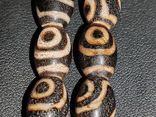 火供龙纹钙化老料玛瑙天珠小米珠散珠两眼虎牙图案宝瓶线珠佛眼莲