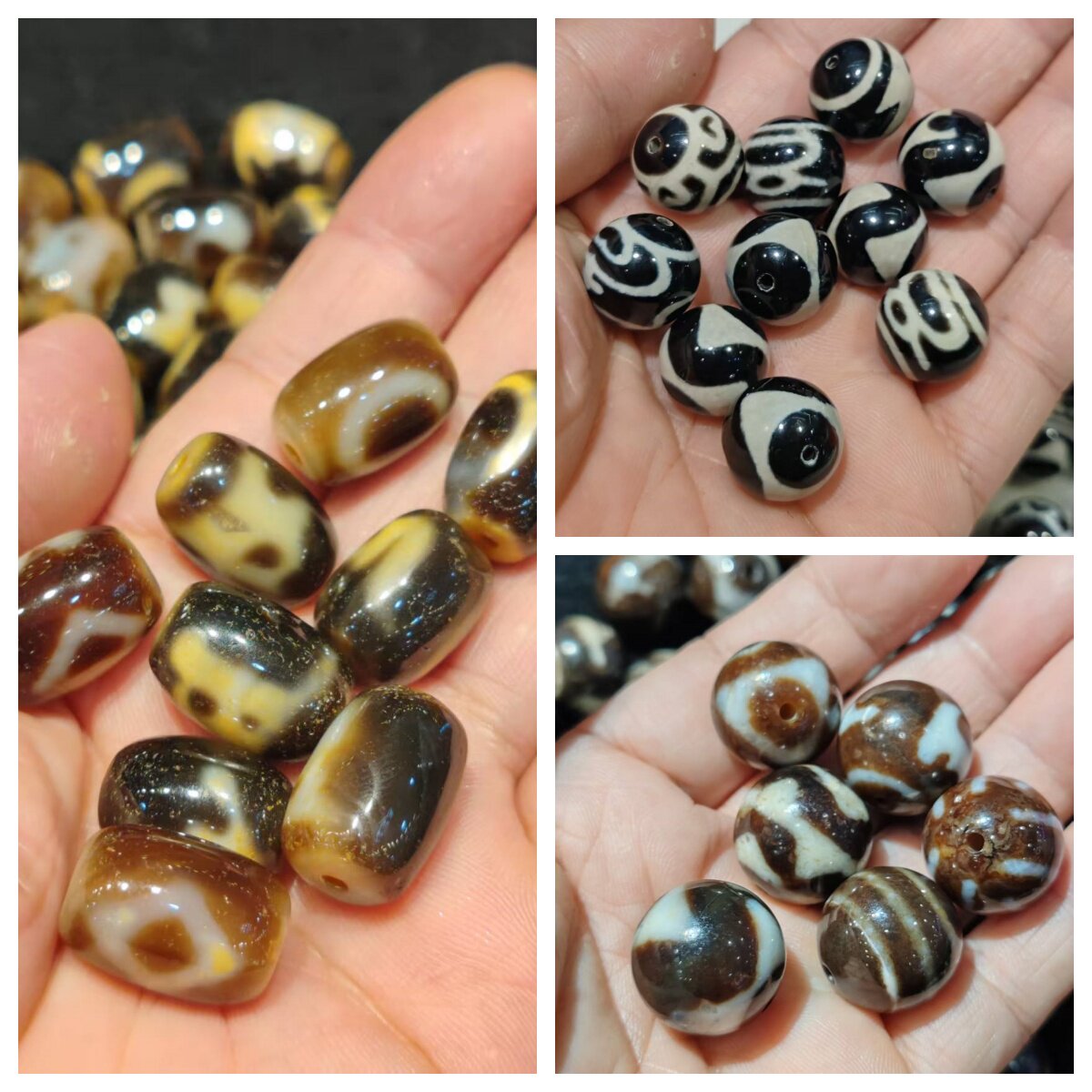 台湾工艺玛瑙天珠Dzi散珠