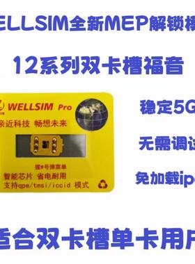 WellSIM单卡DB平替款苹果卡贴12/13/14p/15/16插卡即用完美5G信号