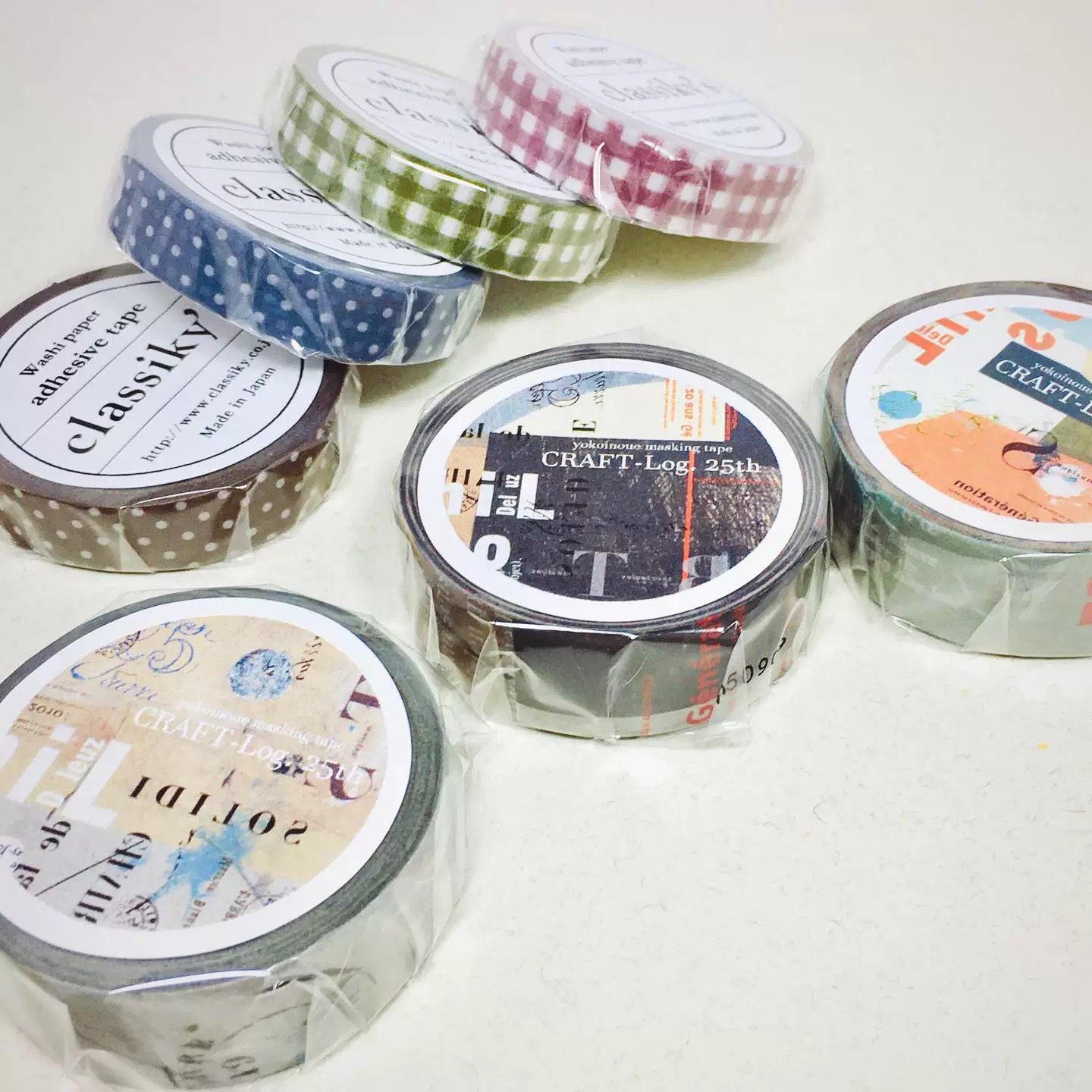 蘑菇屯 日本进口 仓敷意匠新款井上阳子波点水玉格纹复古和纸胶带