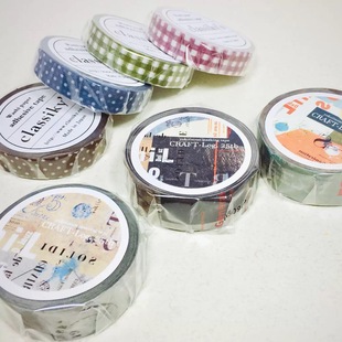 蘑菇屯 日本进口 仓敷意匠新款井上阳子波点水玉格纹复古和纸胶带