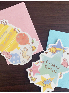 特价 日本进口 Mind Wave Ruru动物造型迷你贺 留言手帐卡片信封