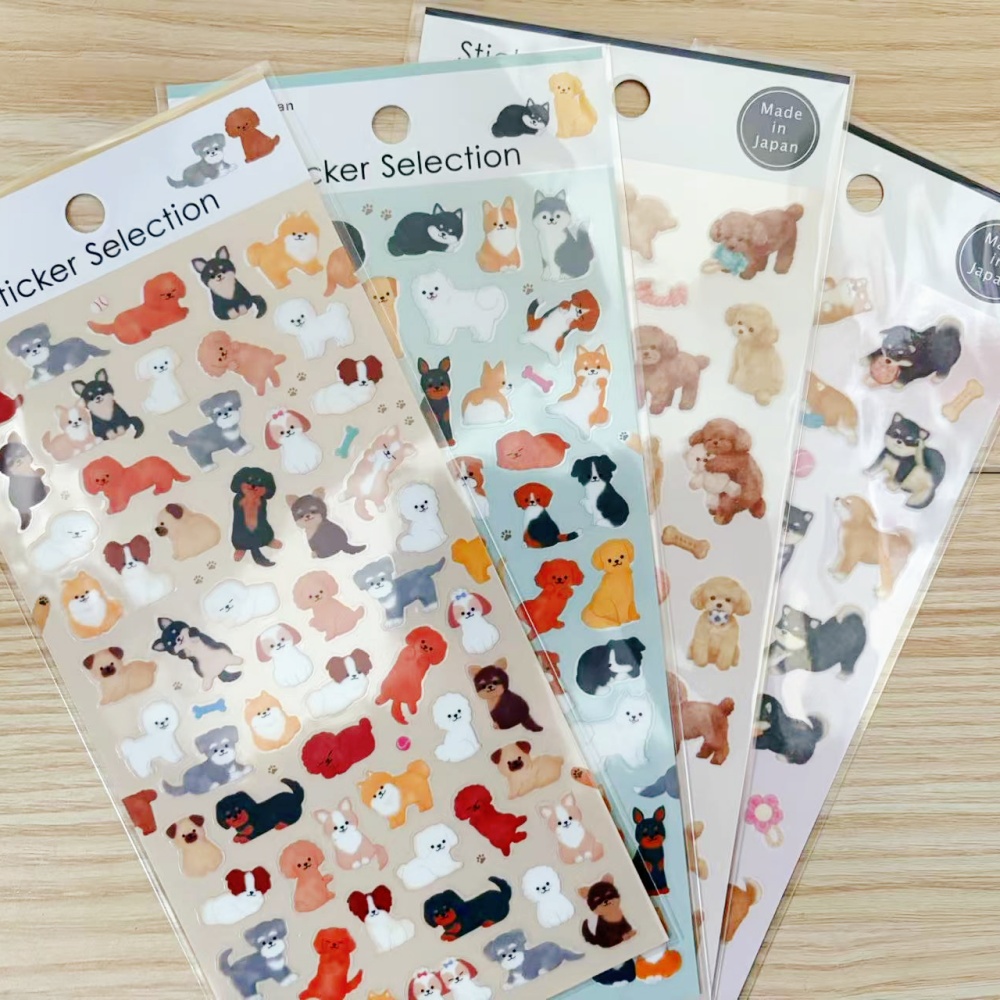 日本gaia可爱小狗贴纸柴犬泰迪