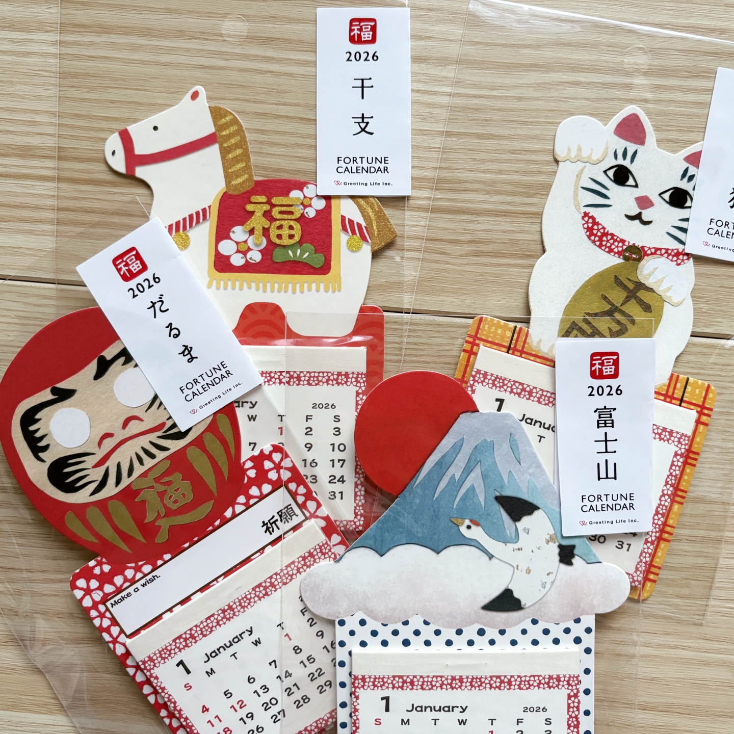现货 日本进口Greeting Life日式和风2026年磁吸日历 冰箱贴月历