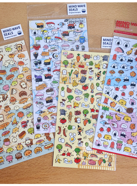 蘑菇屯 日本进口 Mind Wave可爱食物小人装饰贴纸 蔬菜水果寿司