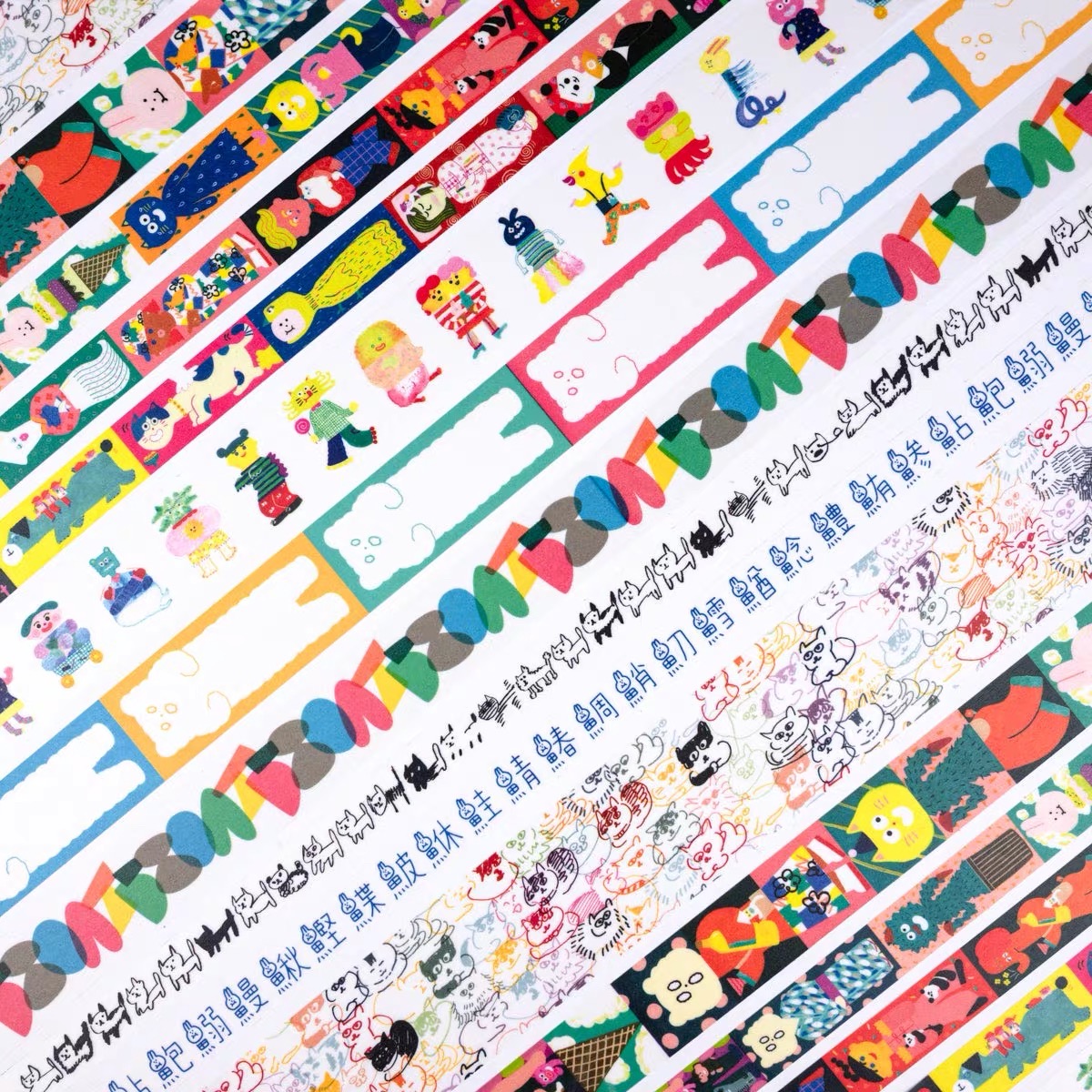 日本aiueo搞怪涂鸦手绘和纸胶带