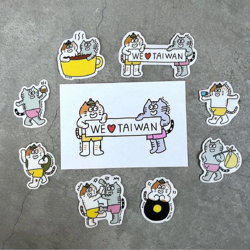 日本aiueo可爱猫咪防水贴纸