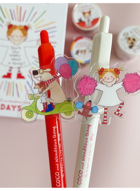 蘑菇屯 日本进口 Coco酱女孩可爱圆珠笔书写流畅油性笔 黑色0.7mm