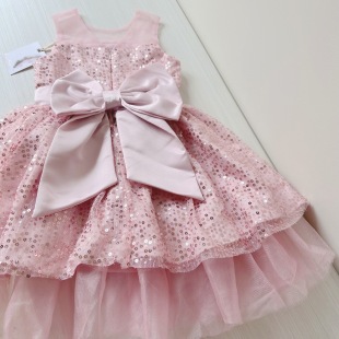 闪片背心纱纱裙 出口美国童装 设计师系列 女童华丽公主裙 7岁