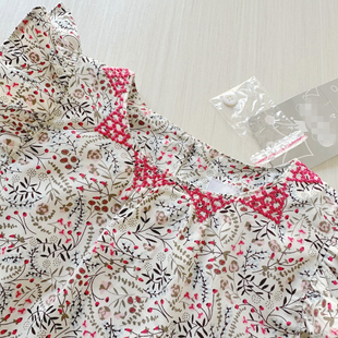 10岁 女童飞袖 出口法国童装 纯棉菱格绣花碎花裙 背心裙 夏季