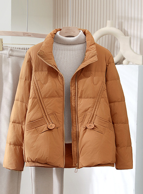 新款羽绒服短款女小个子百搭轻薄时尚潮流立领宽松保暖秋冬外套