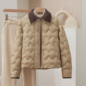 宽松翻领时尚 2025冬季 羽绒服女轻薄新国标90白鸭绒小香风短款 外套