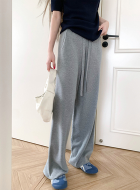 高明显瘦 松弛感神裤 抽绳阔腿裤秋冬慵懒针织裤宽松休闲裤百搭女