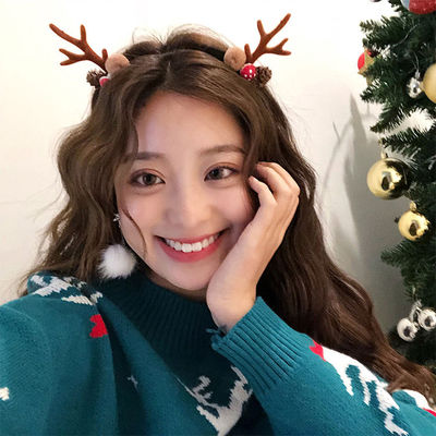 鹿角头饰红色发箍仙女森系超仙圣诞发卡少女可爱小鹿耳朵头箍发饰