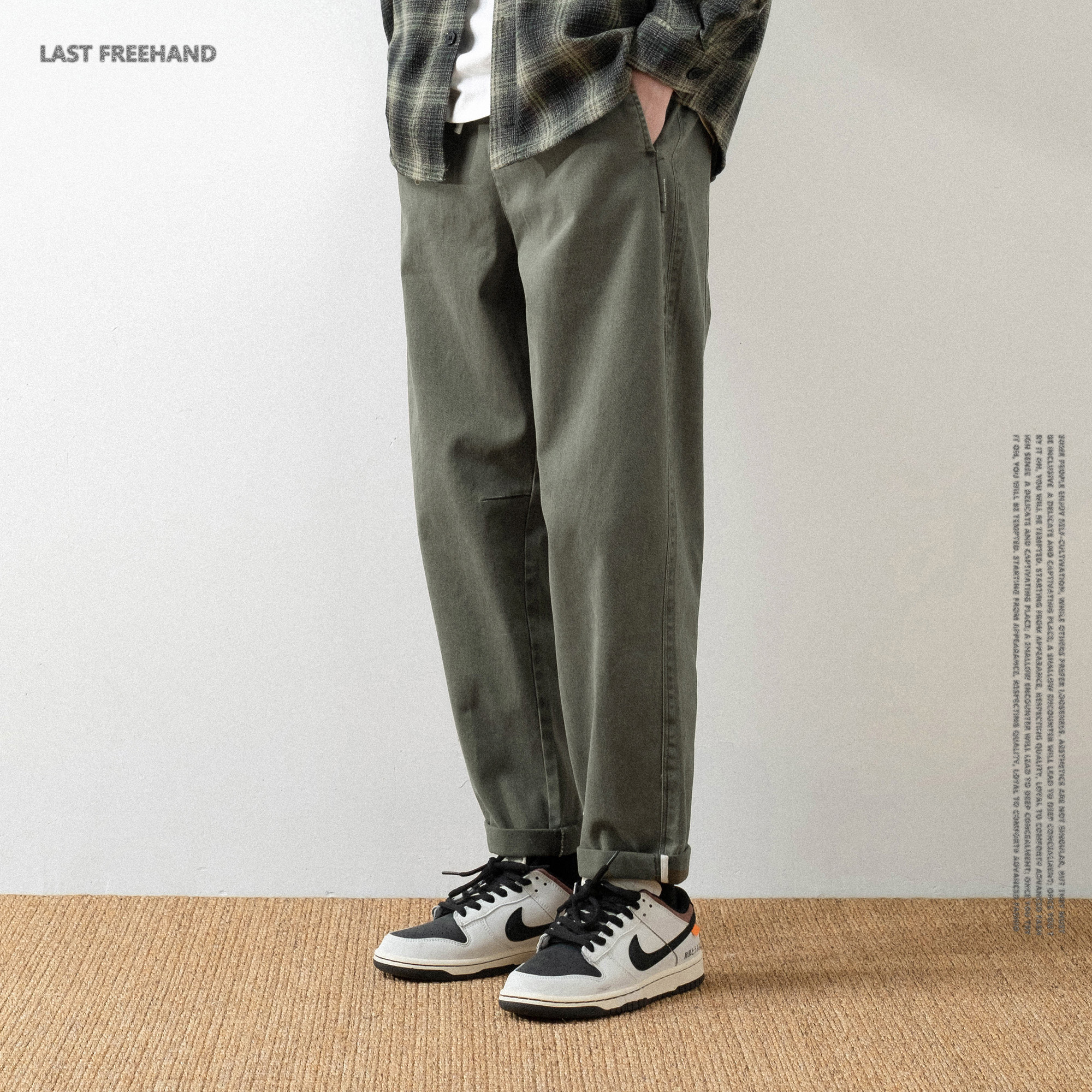 春季新款日系工装男休闲长裤