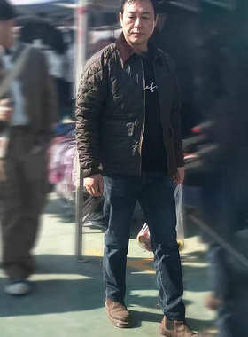 张颂文同款barbour正品dom绗缝夹棉菱格短款夹克棉服亚洲版男女