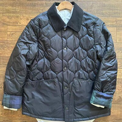 现货Castle of Scotland宽松巴恩风菱格棉服无蜡外套男女内胆棉衣