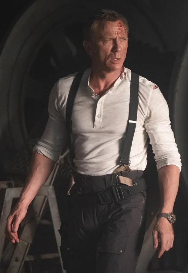 亨利领竹节棉复古短袖白T恤邦德