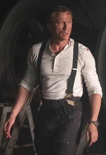 亨利领竹节棉复古短袖白T恤邦德