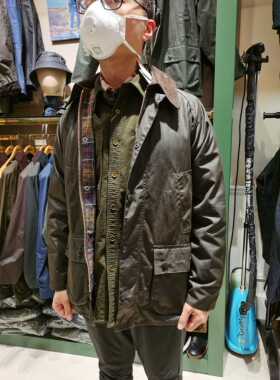 王一博同款上海现货正品barbour bedale英版经典涂蜡油蜡复古外套