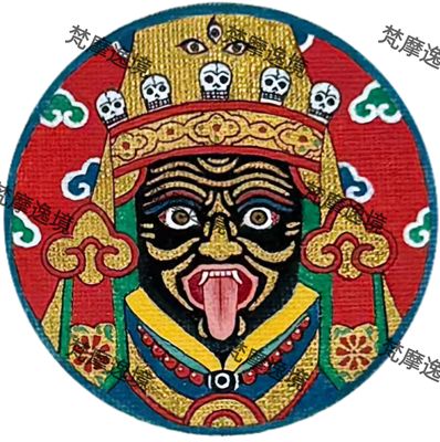 唐卡手绘DIY扎基拉姆唐卡吊坠画芯描金涂色佛像白描唐卡白描底稿