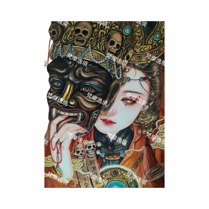 唐卡线稿DIY前生今世唐卡西藏唐卡纯手绘唐卡描金佛像白描线稿