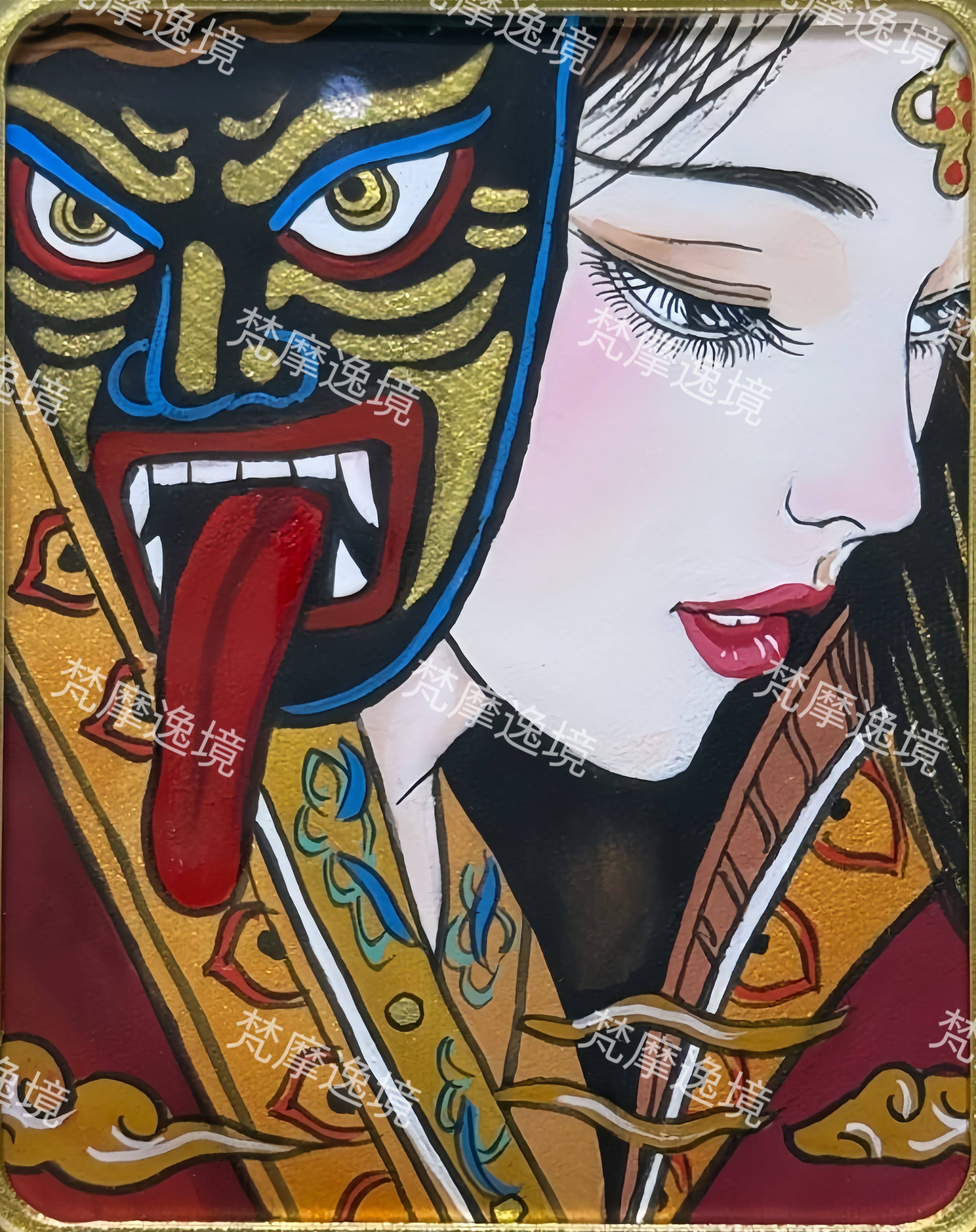 唐卡线稿DIY前生今世唐卡西藏唐卡纯手绘唐卡描金佛像白描线稿