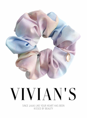 Vivian's温柔拼色发圈~彩虹云朵~大肠卷发绳皮筋马尾大肠发圈