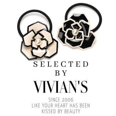 气质高洁经典法式山茶花发绳