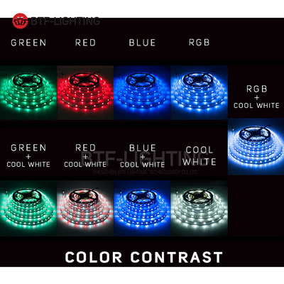 LED七彩RGBW灯带5050贴片正白暖白光4合1灯珠呼吸气氛灯12V软灯条