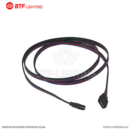 LED七彩RGB线延长线搭配4pin接头SM双母头100CM并联端子连接线