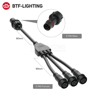 工业234芯防水电线接头一分二公母对接插头汽车插件LED电源连接器