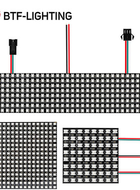 LED全彩WS2812B可编程8X8 8X32 16X16 11X44 22X22智能5V像素软屏