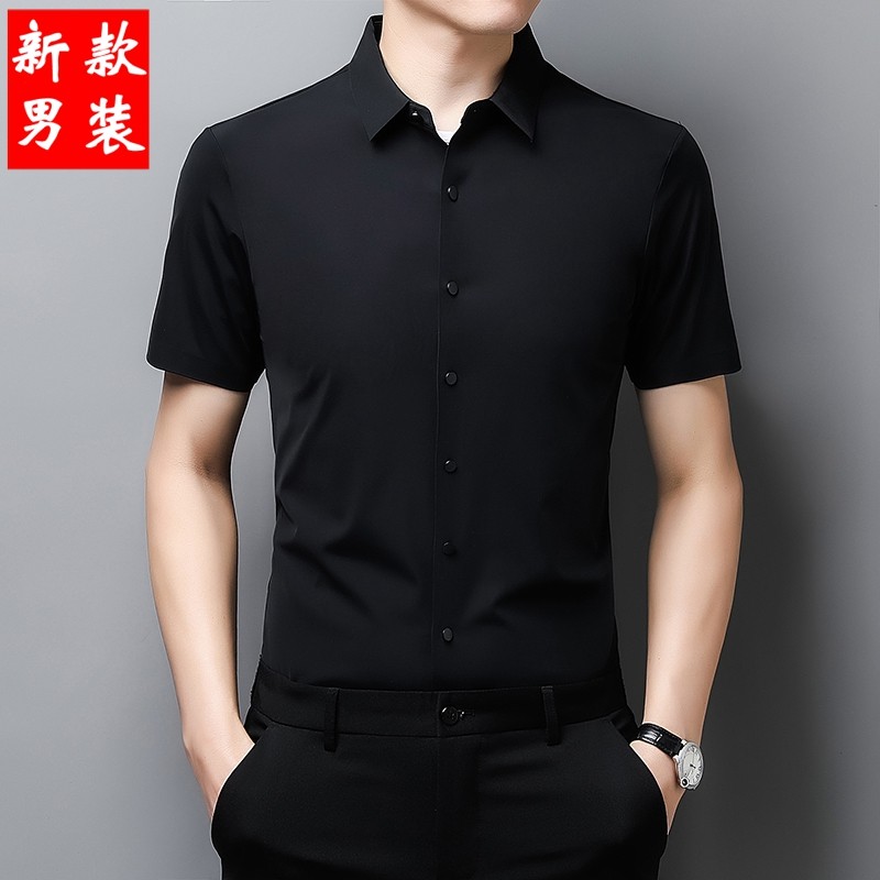 舞蹈上衣短袖衬衫男士演出服