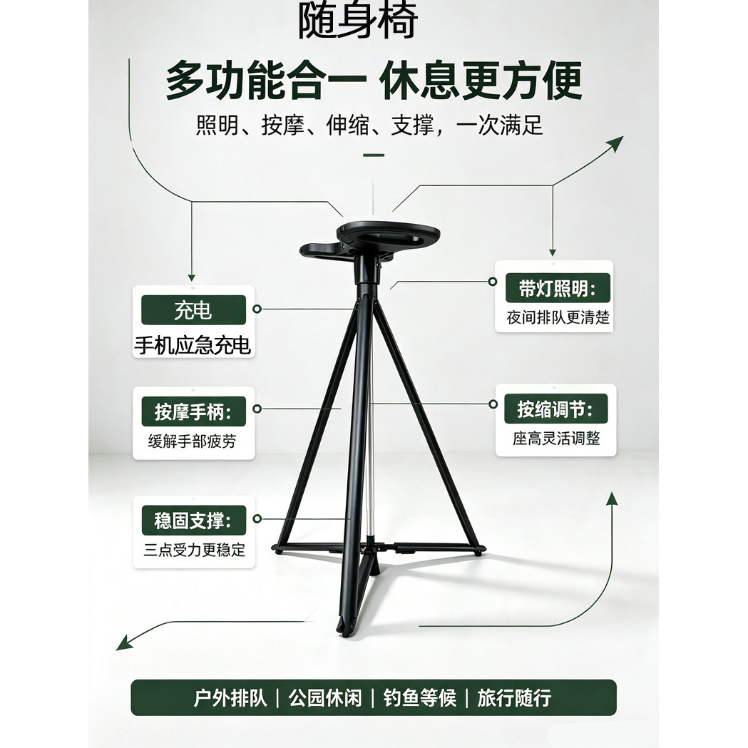 随走随坐凳折叠小凳户外凳休息椅