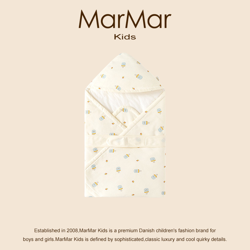 丹麦MARMAR Kids初生婴儿抱被纯棉包单春秋薄棉被子襁褓产房用品