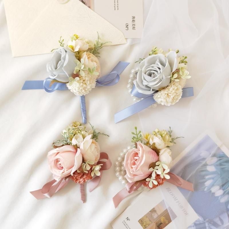 活动原创森系唯美结婚商务胸花