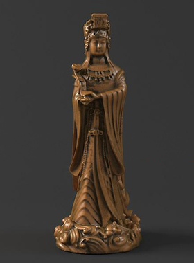 妈祖雕刻图三维立体 精雕图 四轴圆雕图 STL 3D 模型 F4519