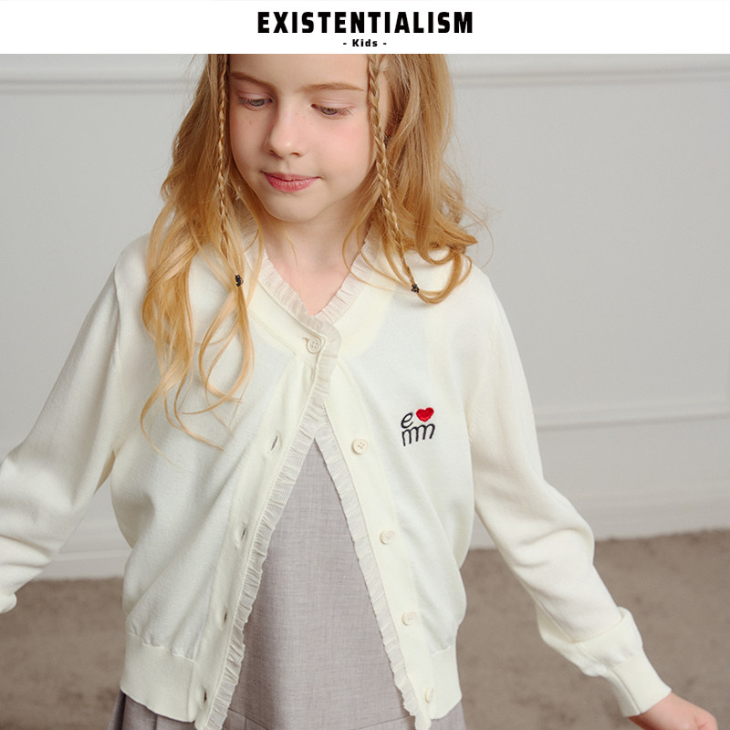 EXISTENTEIALISMkids 春夏新款女童百搭经典基础针织开衫